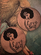 Load image into Gallery viewer, LOVE SELF earrings for every beautiful human being that needs this message..