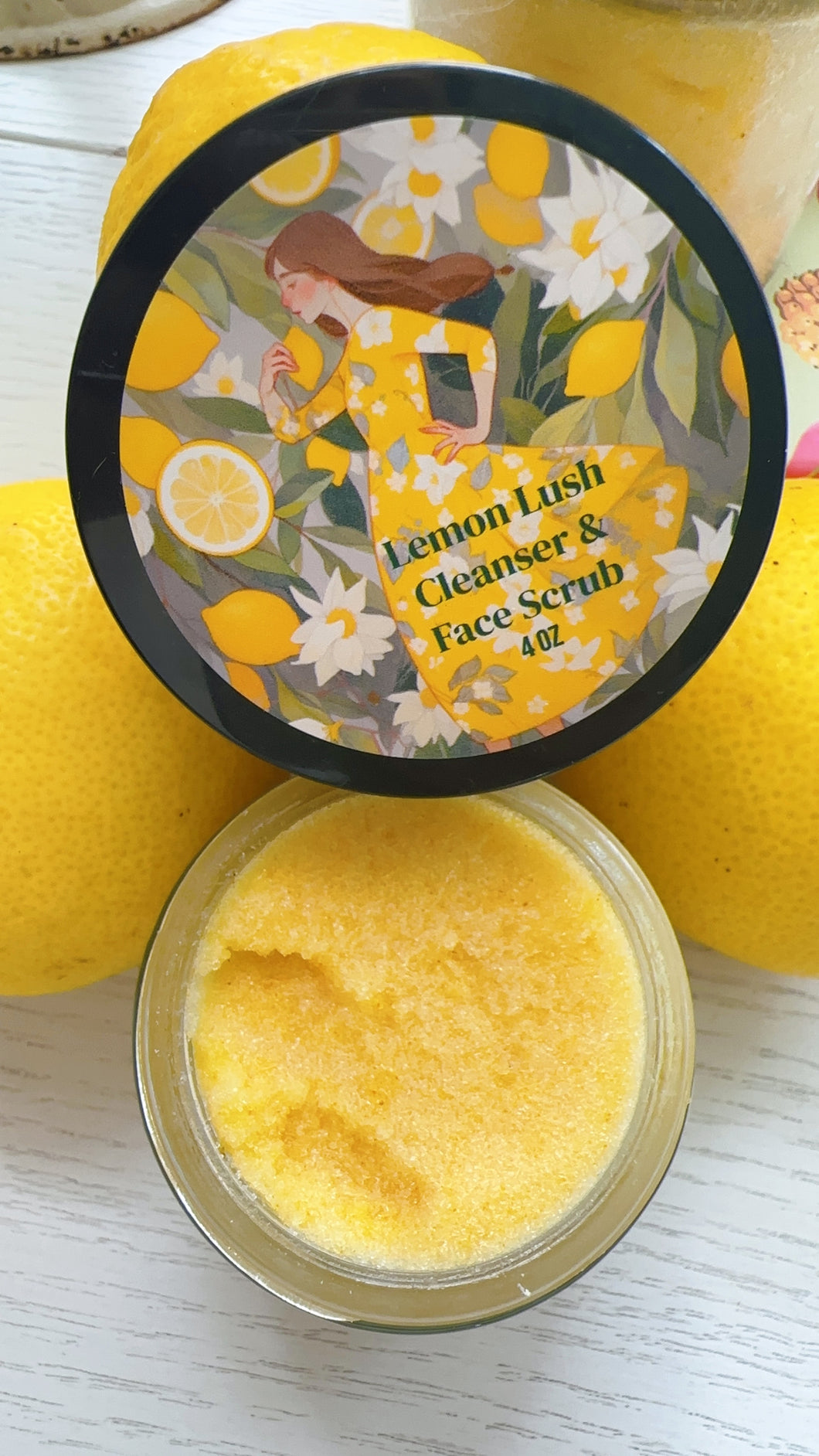 LEMON LUSH! Cleanser and Face Scrub in one.. smells like Lemon Meringue cupcakes!